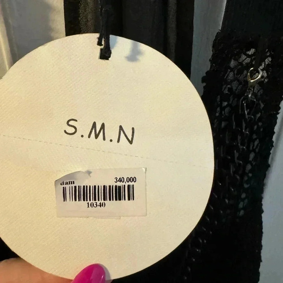 S.M.N Chain Swim Coverup Dress Black OneSize NWT Edgy Fun Chain Necklace Detail - Picture 4 of 16